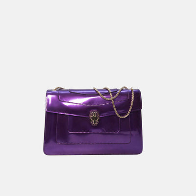 Bvlgari Purple Serpenti Forever Limited Edition Leather Shoulder Bag