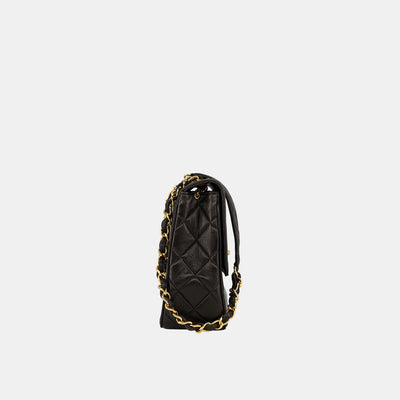 Chanel *Rare* Vintage Square Flap Bag in Black Lambskin with Gold Hardware
