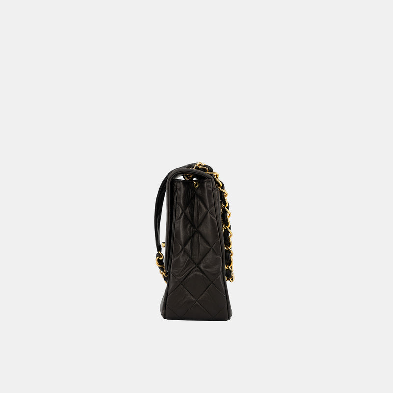 Chanel Mini Square Flap Bag Pink and Black Lambskin Light Gold