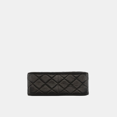 Chanel *Rare* Vintage Square Flap Bag in Black Lambskin with Gold Hardware