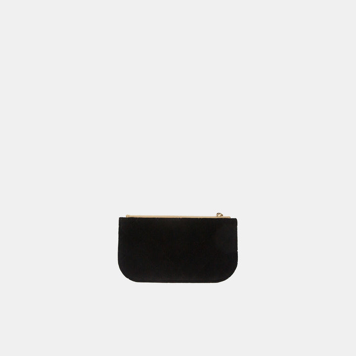 Chanel Black Quilted Velvet Clutch Gold Detail 2017