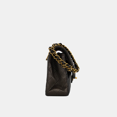Chanel Vintage Classic Double Flap Medium Size 25cm in Black