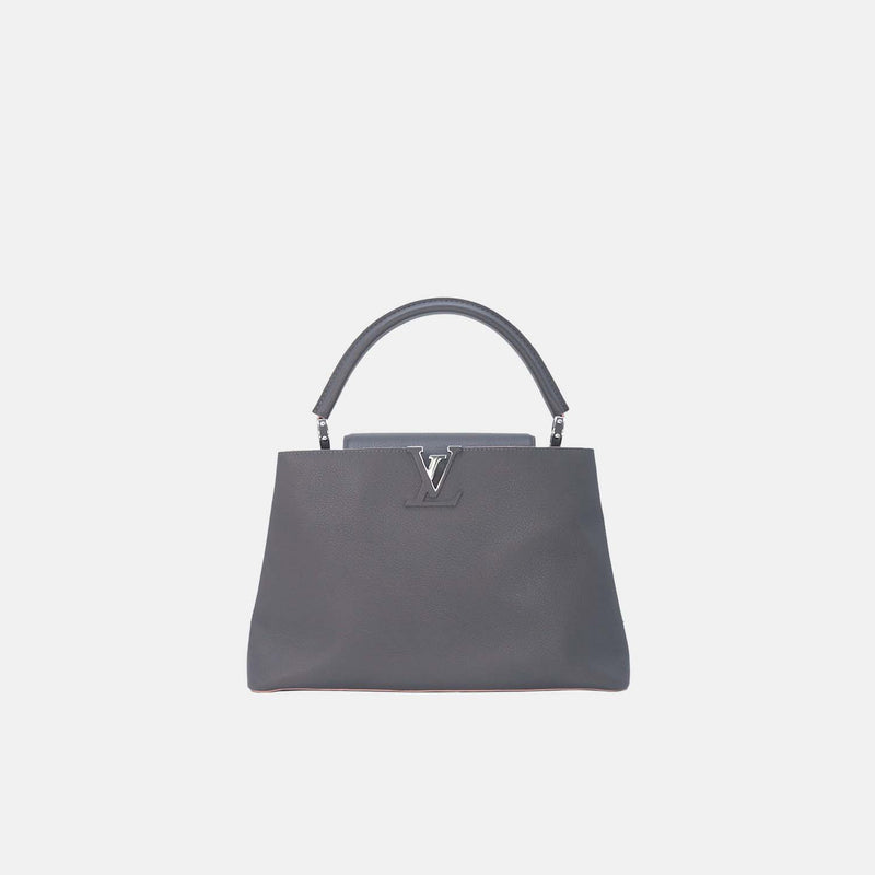 Louis Vuitton Grey Capucines MM Leather Bag