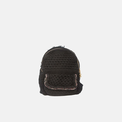 Chanel *Rare Runway Pieces* Black Crochet Cayo Coco Backpack