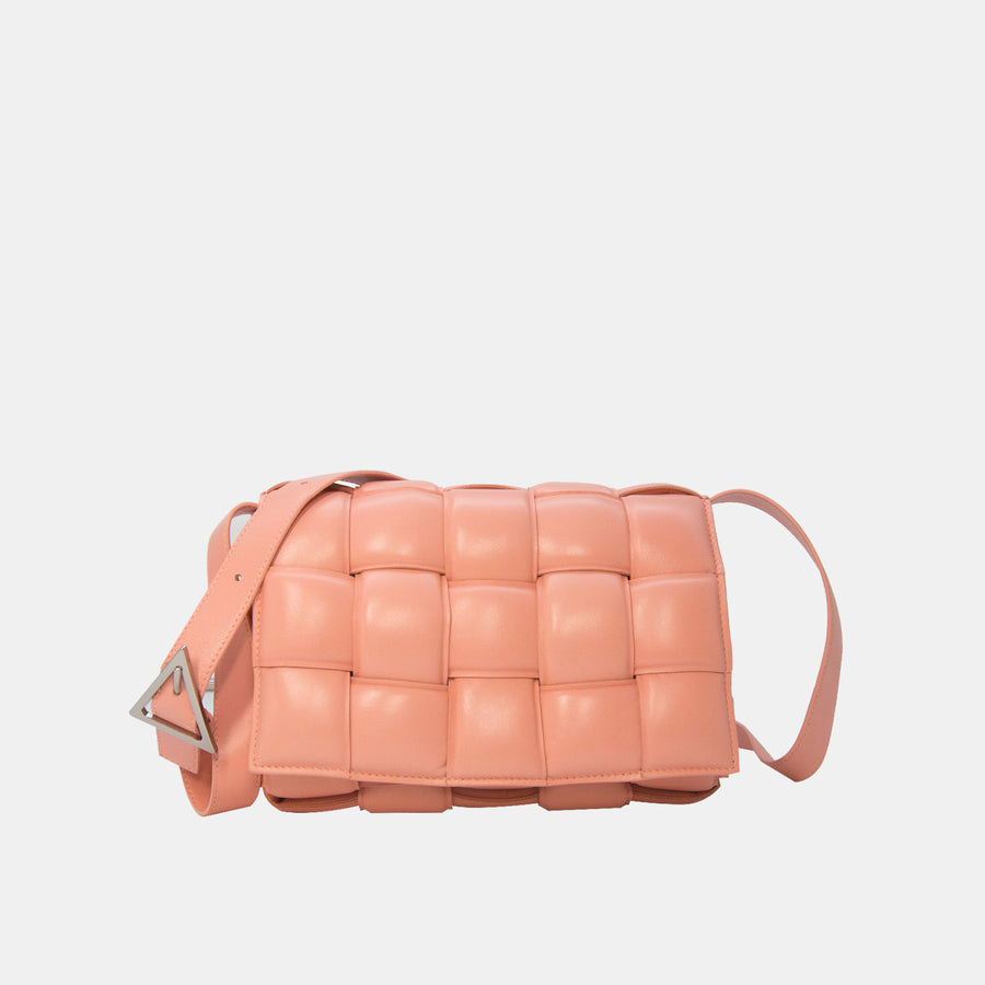 Bottega Veneta Leather Padded Cassette Crossbody Bag In Pink