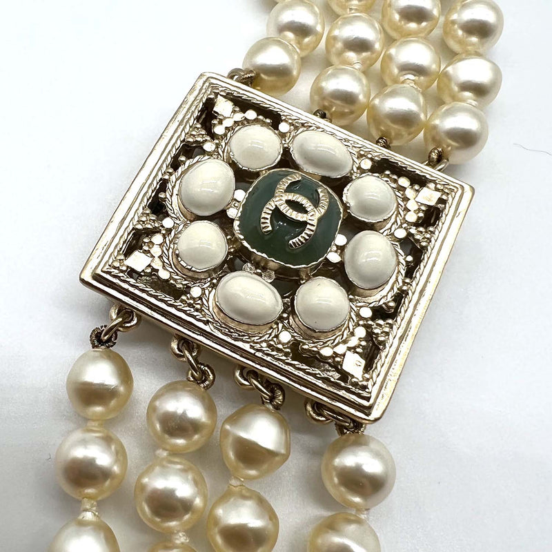 Chanel Triple Strand Pearl Bracelet