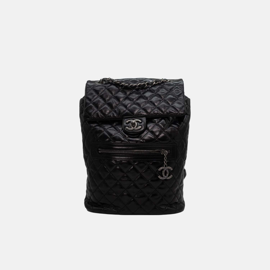 Chanel 2016 Calfskin Quilted Paris-Salzburg Mountain Backpack in Black with Dark Sliver Hardware