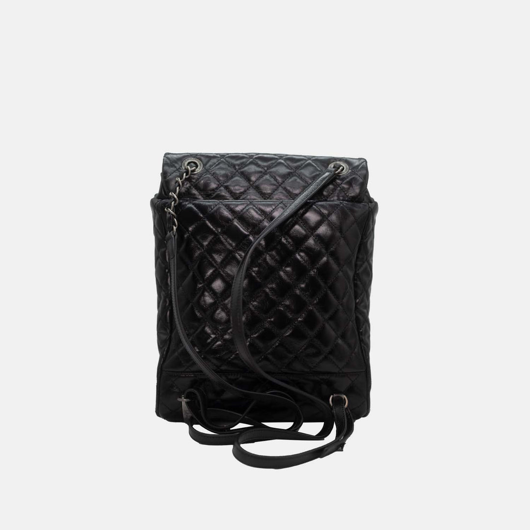 Chanel 2016 Calfskin Quilted Paris-Salzburg Mountain Backpack in Black with Dark Sliver Hardware