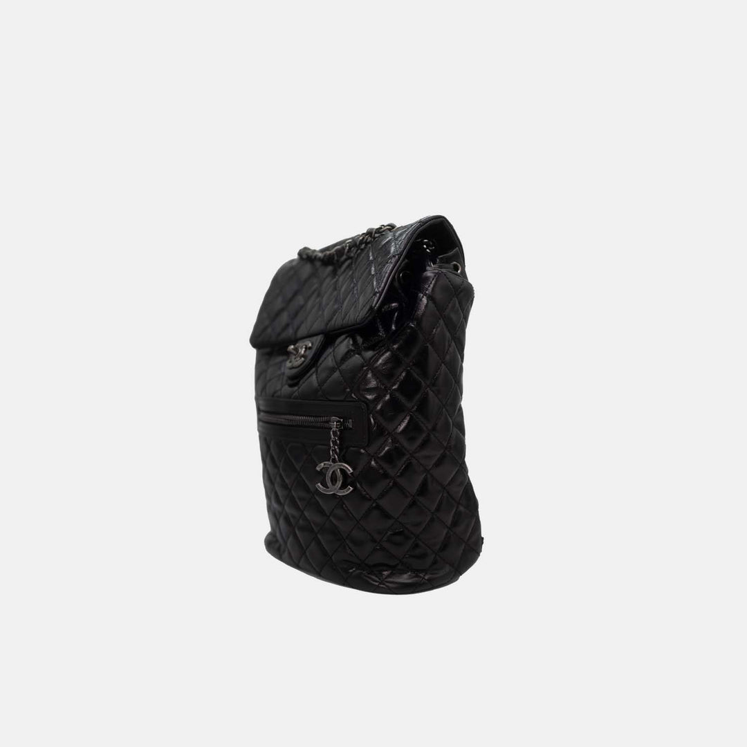 Chanel 2016 Calfskin Quilted Paris-Salzburg Mountain Backpack in Black with Dark Sliver Hardware