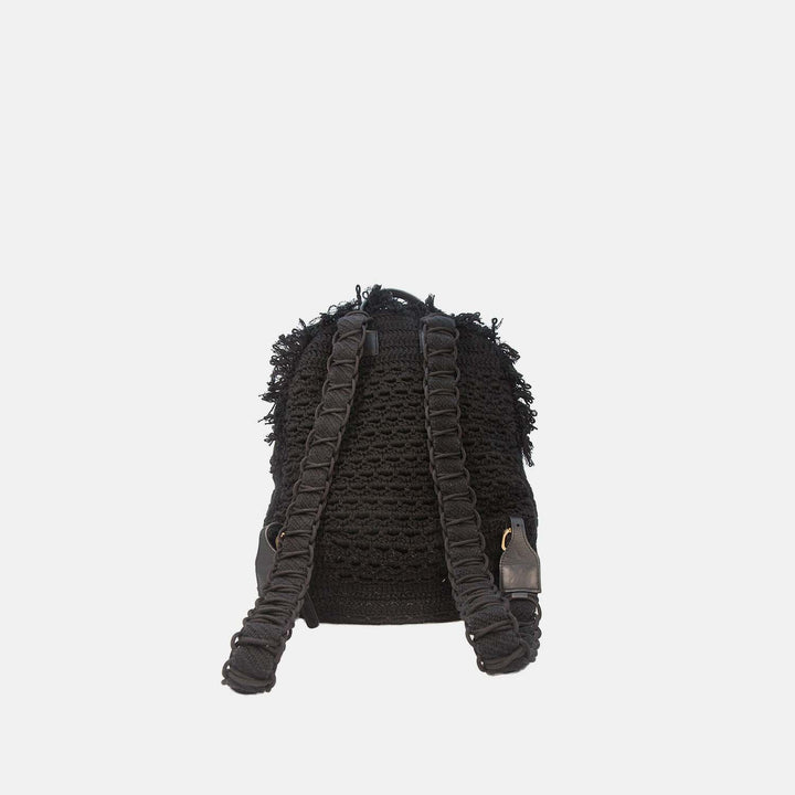 Chanel 2017 *Rare Runway Pieces* Black Crochet Cayo Coco Backpack