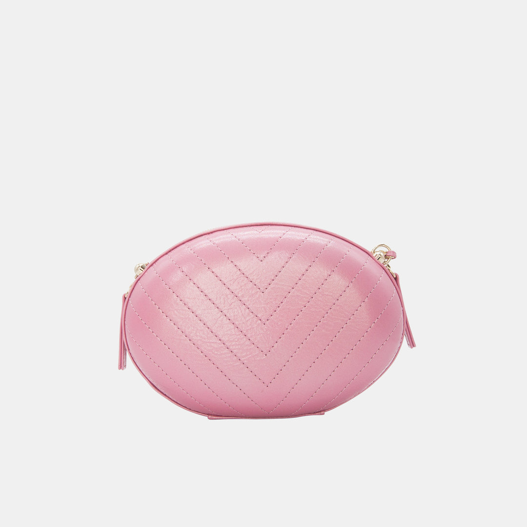 Chanel 2019 *Runway Collection* Pink Chevron La Pausa Evening Crossbody Bag with Gold Hardware