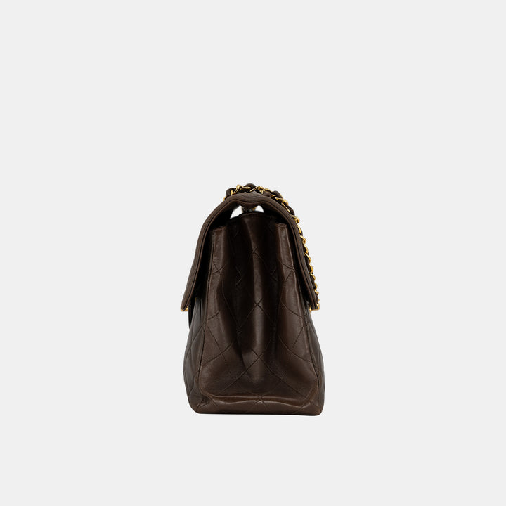 Chanel *Rare* Vintage Two-Face Double Sided Classic Flap Bag in Brown with Gold Hardware