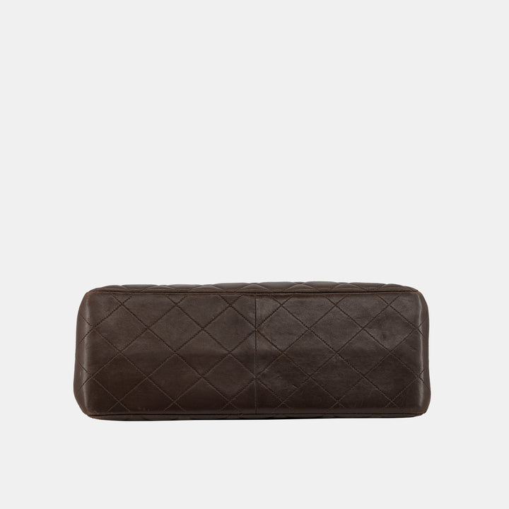 Chanel *Rare* Vintage Two-Face Double Sided Classic Flap Bag in Brown with Gold Hardware