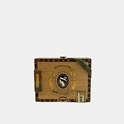 Chanel *Ultra Rare* 2017 Havana By Night Cigar Minaudiere Box Bag Brown