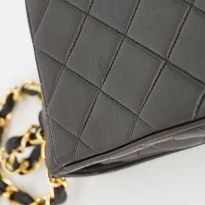 Chanel *Rare* Vintage Square Flap Bag in Black Lambskin with Gold Hardware