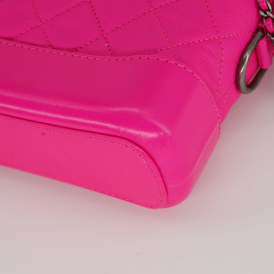 Chanel Gabrielle Small 19k Fluorescent Hot Pink Calfskin Leather Cross Body Bag *Barbie Pink*