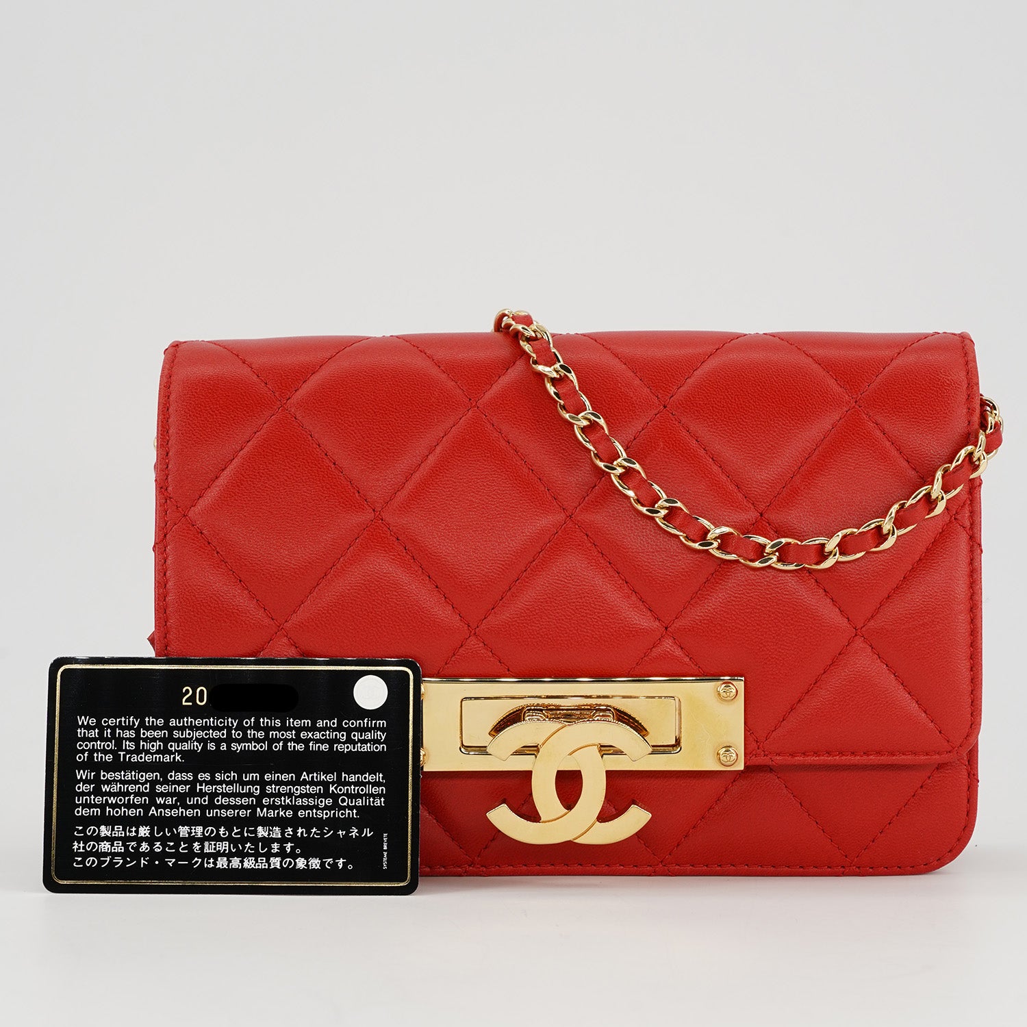 Chanel Red Lambskin Golden Class Double CC WOC – Trésor Vintage