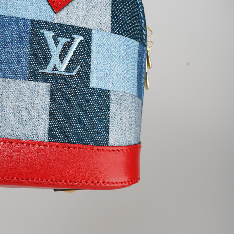 Louis Vuitton Monogram Alma BB Handbag M45042 Blue Red Leather Women's LOUIS  VUITTON