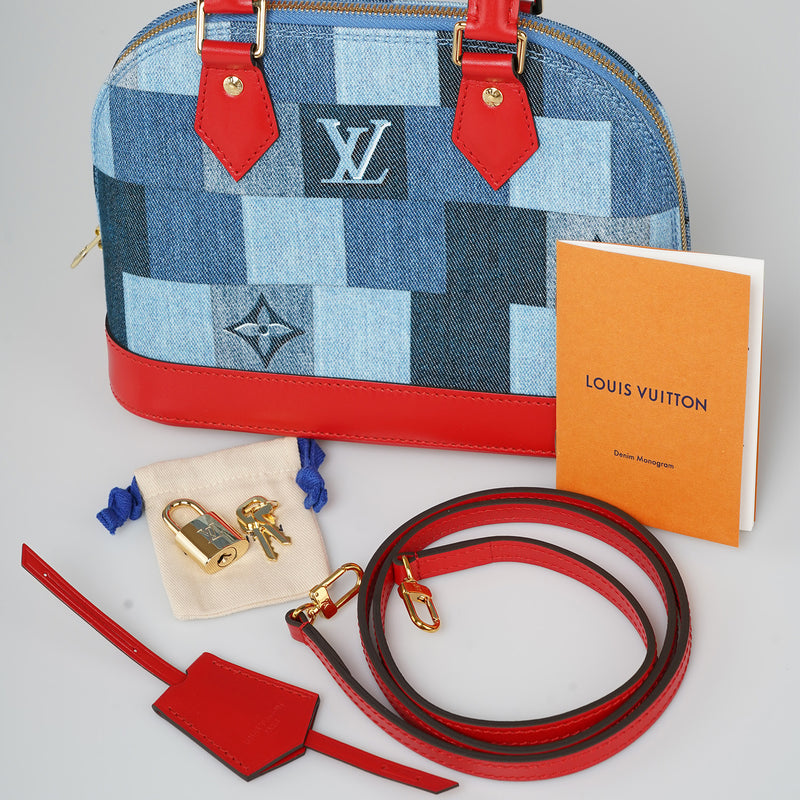 Louis Vuitton Blue Monogram Denim Patchwork Pouchy Bag Louis Vuitton