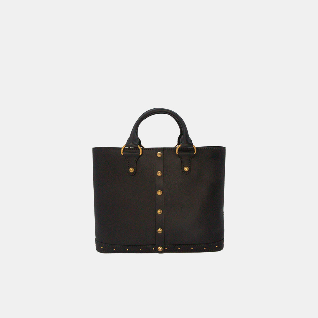 Dior Black Dior Avenue Leather Gold Studded Tote Bag