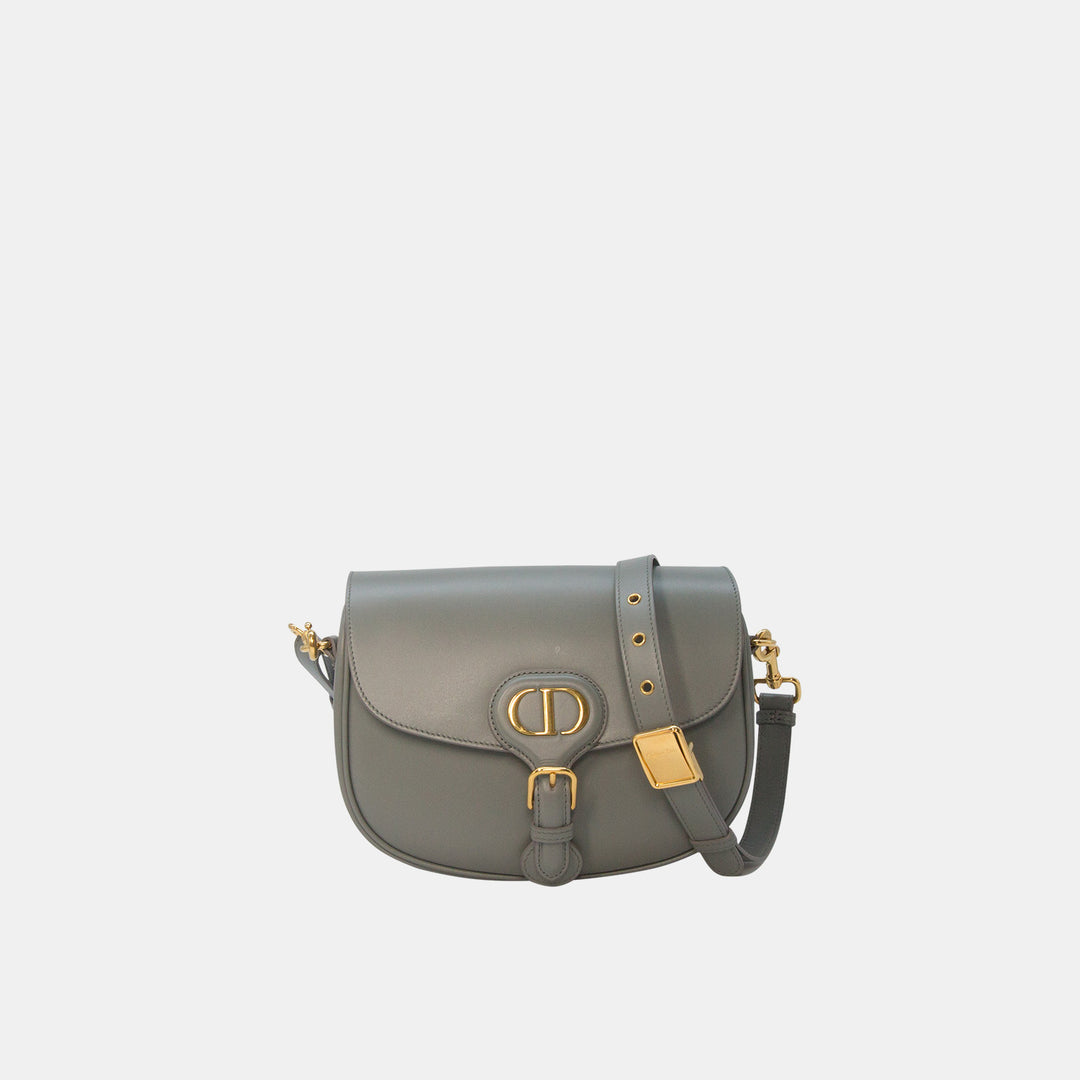 Dior Medium Bobby Flap Bag in Grey with Gold Hardware 