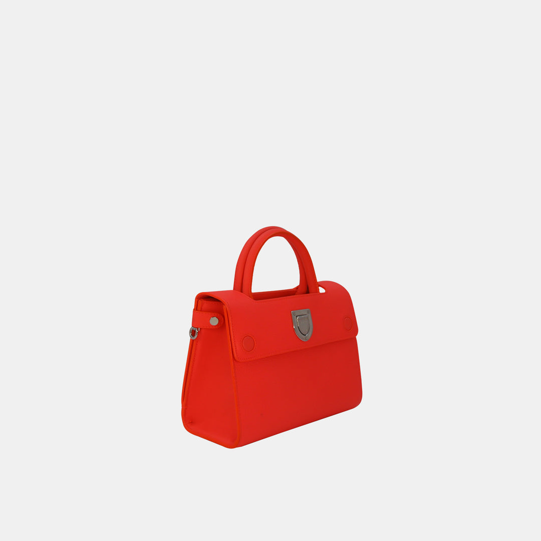 Dior Neo Orange Red Mini Diorever Tote with Silver Hardware 