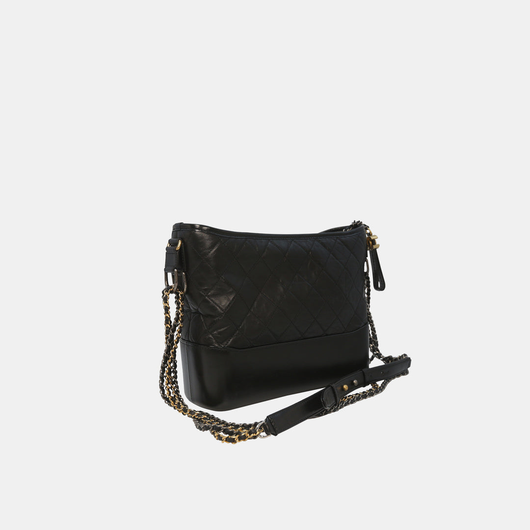 Chanel Gabrielle Large Hobo Calfskin Bag in Black
