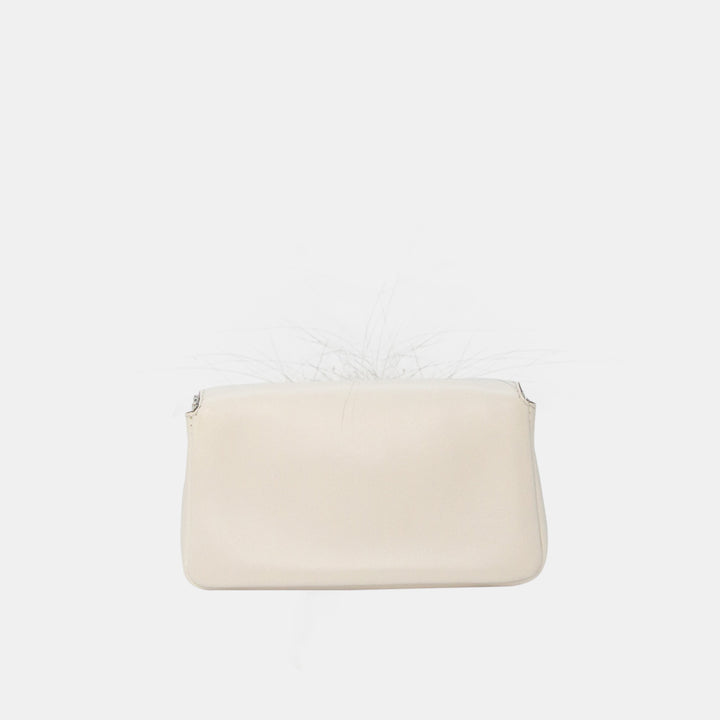 Fendi White Leather Micro Monster Baguette Bag