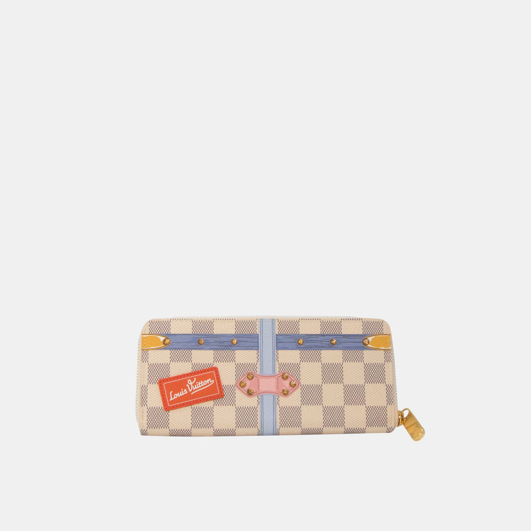 Louis Vuitton Limited Edition Clemence Damier Summer Trunks White Canvas Wallet