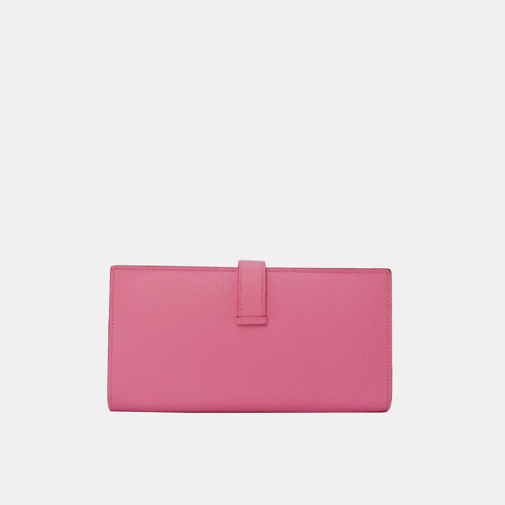 Hermès Bearn Pink Wallet Silver Hardware