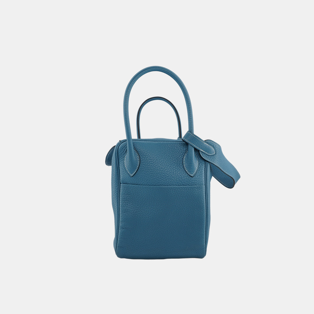 Hermes Lindy 34 Togo Leather Handbag In Blue