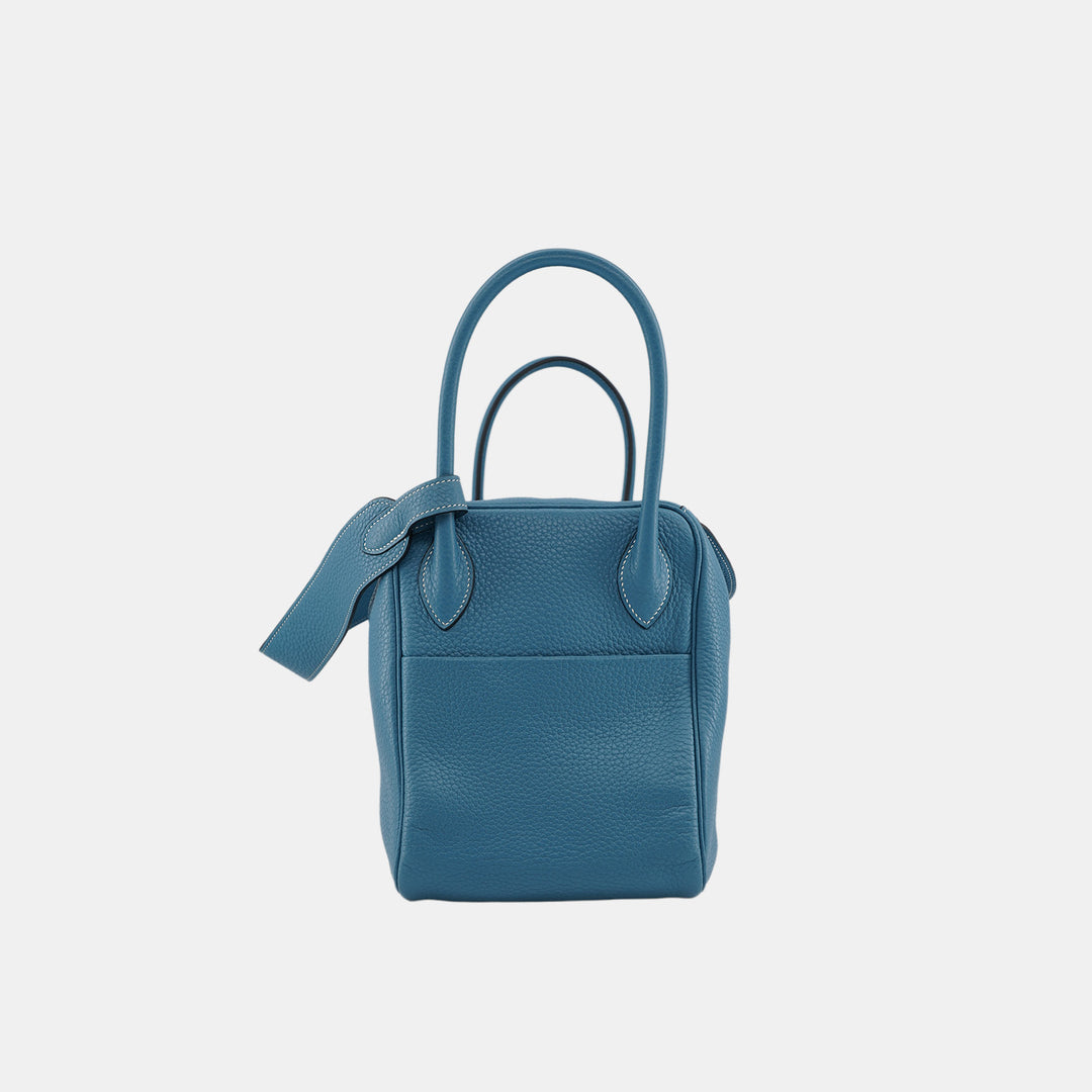 Hermes Lindy 34 Togo Leather Handbag In Blue