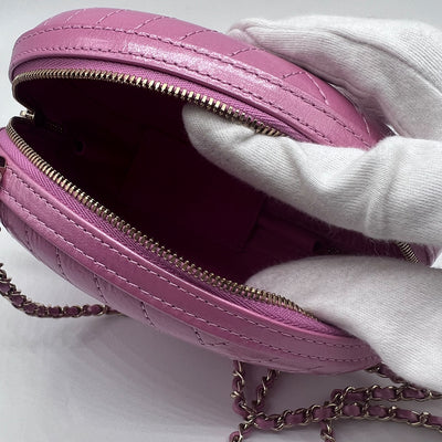 Chanel *Runway Collection* Pink Chevron Stitched Leather Box Evening Bag