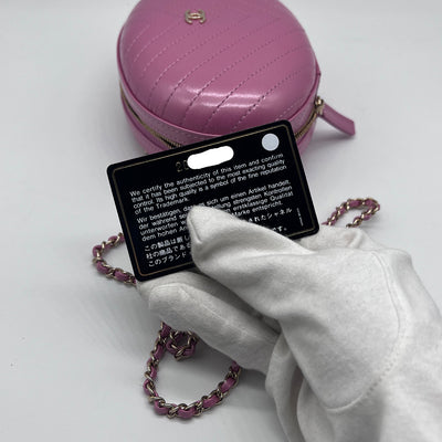 Chanel *Runway Collection* Pink Chevron Stitched Leather Box Evening Bag