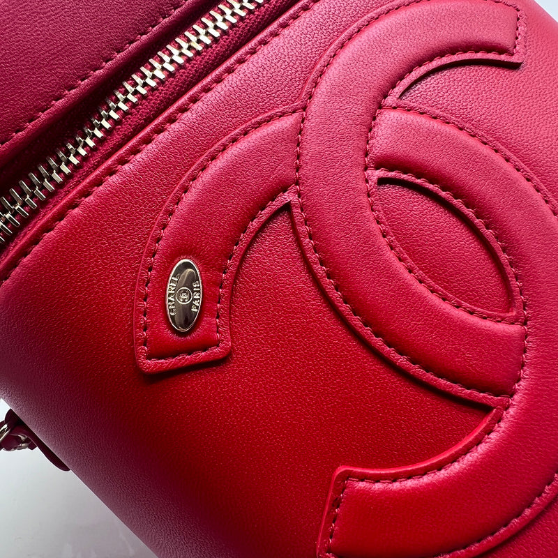 Chanel CC Mania Vanity Case Lambskin In Red