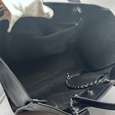 Chanel Deauville Studded Logo Shopping Bag