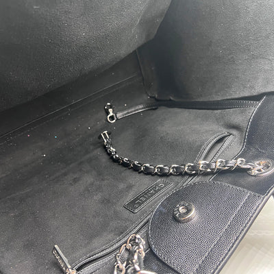 Chanel Deauville Studded Logo Shopping Bag