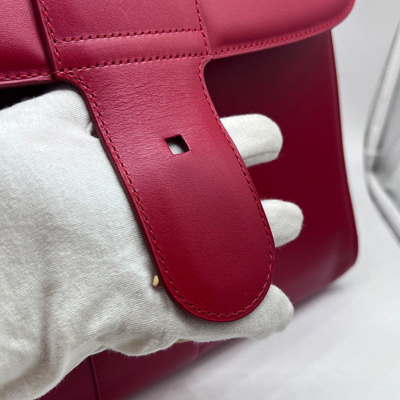 Delvaux Red Brilliant GM Grained Calfskin Leather Bag