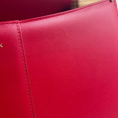 Delvaux Red Brilliant GM Grained Calfskin Leather Bag