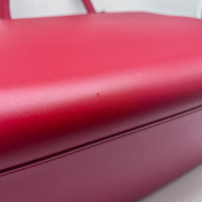 Delvaux Red Brilliant GM Grained Calfskin Leather Bag