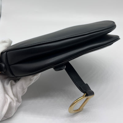 Dior Black Leather Mini Saddle Bag