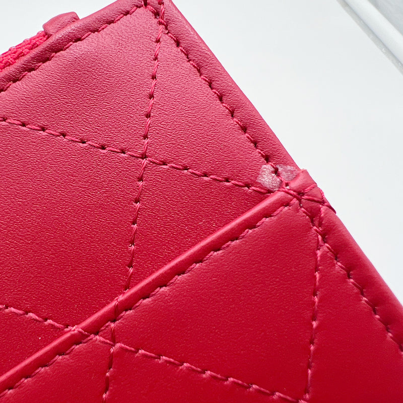 Chanel Quilted Red Travel Wallet with Coin Pouch And Card Holder
