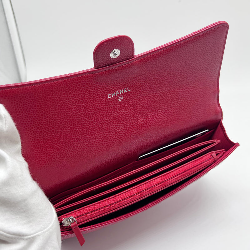 Chanel Quilted Red Travel Wallet with Coin Pouch And Card Holder