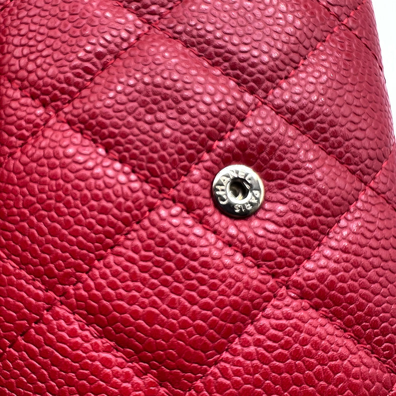 Chanel Quilted Red Travel Wallet with Coin Pouch And Card Holder