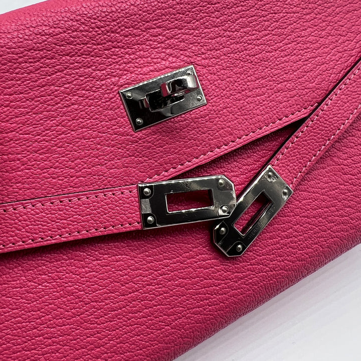 Hermés Pink Epsom Leather Kelly Wallet