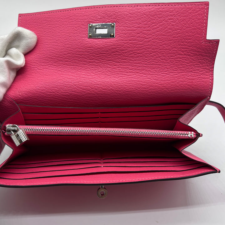 Hermés Pink Epsom Leather Kelly Wallet