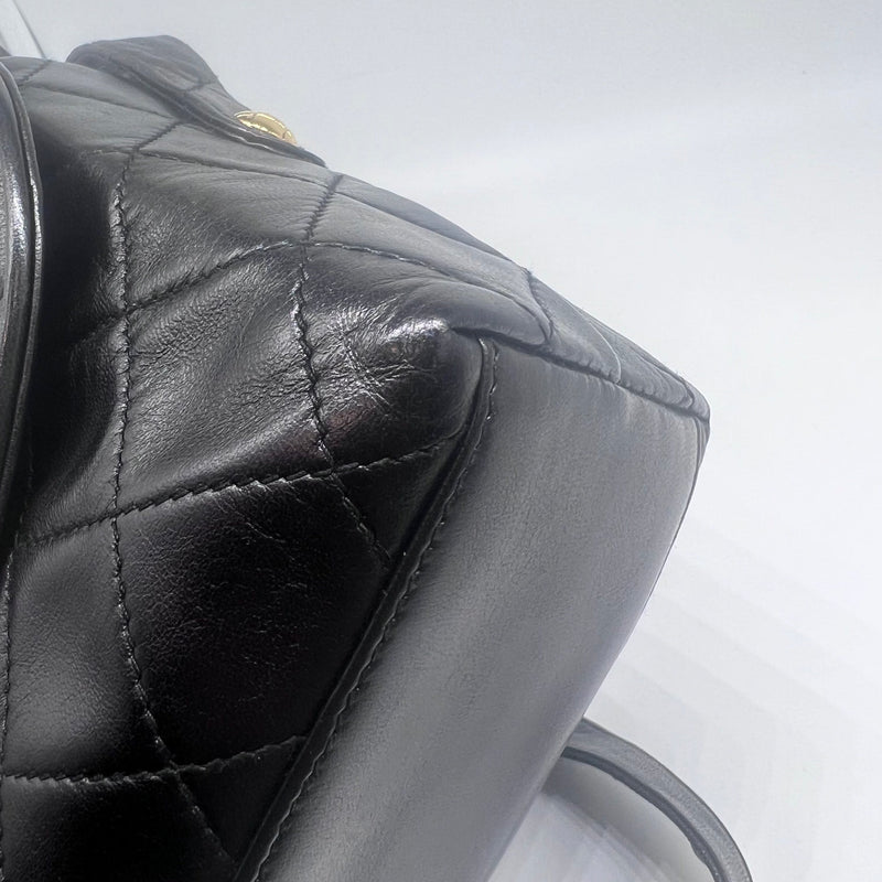 Chanel *Ultra Rare* Vintage Black Lambskin Square Bag In Leather Strap –  Trésor Vintage