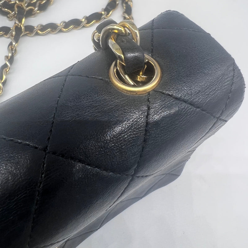 Chanel Vintage *Rare* Classic Rectangular Mini Full Flap Bag In Black GHW