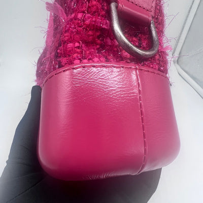 Chanel Pink Tweed and Leather Small Gabrielle Hobo Bag