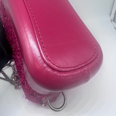 Chanel Pink Tweed and Leather Small Gabrielle Hobo Bag
